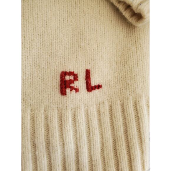 Polo Ralph Lauren wool blend knit Ski Bear Hoodie Boys Large - Picture 6 of 9